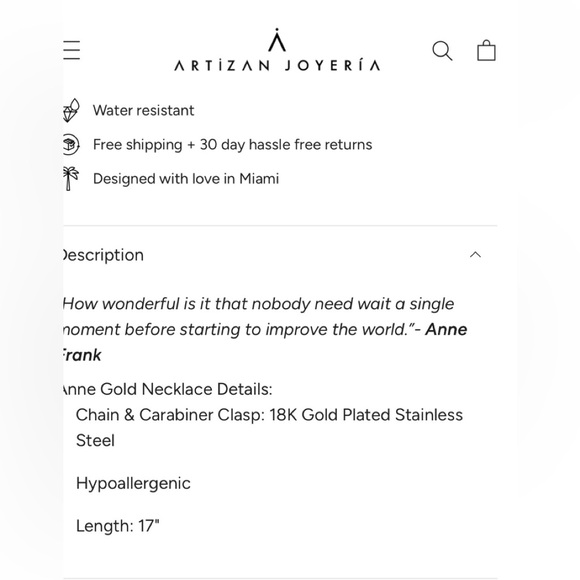 Artizan Joyeria Anne Gold Chain Necklace - Picture 4 of 4